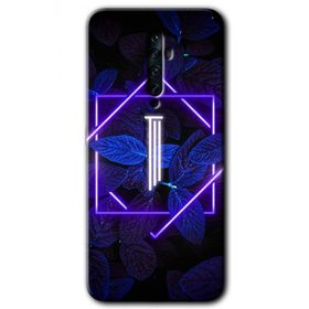 Oppo Reno 2Z Dark Neon Yaprak I Harfi Baskılı Uyumlu Silikon Kılıf