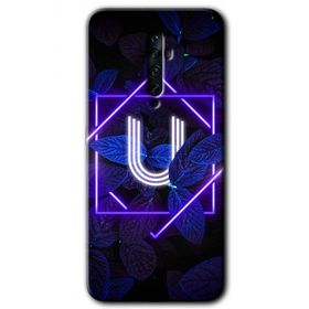 Oppo Reno 2Z Dark Neon Yaprak Ü Harfi Baskılı Uyumlu Silikon Kılıf