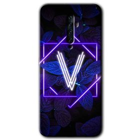 Oppo Reno 2Z Dark Neon Yaprak V Harfi Baskılı Uyumlu Silikon Kılıf