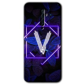 Oppo Reno 2Z Dark Neon Yaprak V Harfi Baskılı Uyumlu Silikon Kılıf