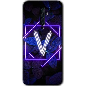 Oppo Reno 2Z Dark Neon Yaprak V Harfi Baskılı Uyumlu Silikon Kılıf