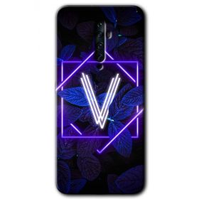 Oppo Reno 2Z Dark Neon Yaprak V Harfi Baskılı Uyumlu Silikon Kılıf