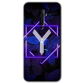 Oppo Reno 2Z Dark Neon Yaprak Y Harfi Baskılı Uyumlu Silikon Kılıf