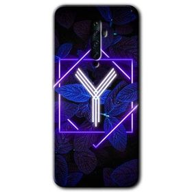 Oppo Reno 2Z Dark Neon Yaprak Y Harfi Baskılı Uyumlu Silikon Kılıf