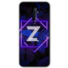 Oppo Reno 2Z Dark Neon Yaprak Z Harfi Baskılı Uyumlu Silikon Kılıf