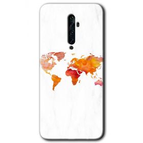 Oppo Reno 2Z Dünya Haritası Baskılı Uyumlu Silikon Kılıf