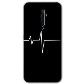 Oppo Reno 2Z Heart Rytm Baskılı Uyumlu Silikon Kılıf