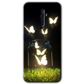Oppo Reno 2Z Işıklı Kelebekler Baskılı Uyumlu Silikon Kılıf