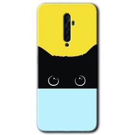 Oppo Reno 2Z Kara Kedi Baskılı Uyumlu Silikon Kılıf
