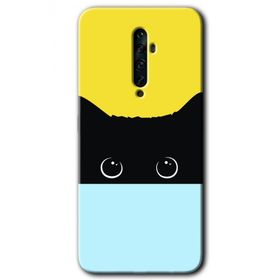 Oppo Reno 2Z Kara Kedi Baskılı Uyumlu Silikon Kılıf