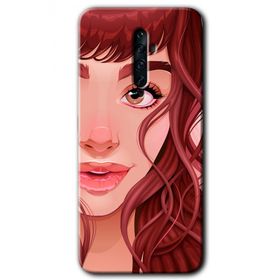 Oppo Reno 2Z Kızıl Kız Baskılı Uyumlu Silikon Kılıf