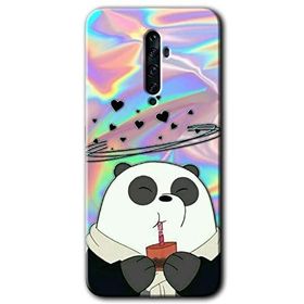 Oppo Reno 2Z Milkshake Panda Baskılı Uyumlu Silikon Kılıf