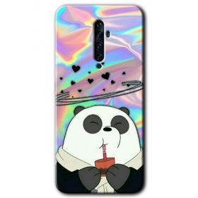 Oppo Reno 2Z Milkshake Panda Baskılı Uyumlu Silikon Kılıf