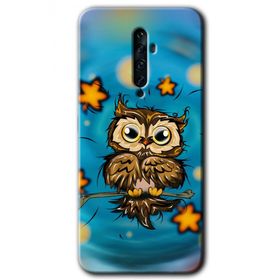 Oppo Reno 2Z Owl Bird Stars Baskılı Uyumlu Silikon Kılıf