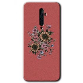 Oppo Reno 2Z Retro Çiçek Baskılı Uyumlu Silikon Kılıf
