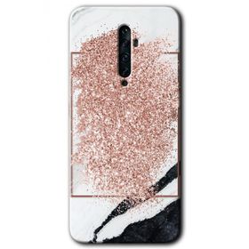 Oppo Reno 2Z Simli Mermer Baskılı Uyumlu Silikon Kılıf
