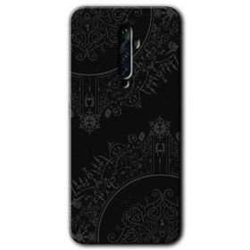 Oppo Reno 2Z Siyah Mandala Baskılı Uyumlu Silikon Kılıf