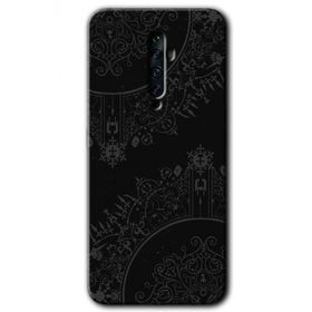 Oppo Reno 2Z Siyah Mandala Baskılı Uyumlu Silikon Kılıf