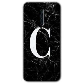 Oppo Reno 2Z Siyah Mermer Desenli Ç Harfi Baskılı Uyumlu Silikon Kılıf