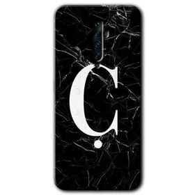 Oppo Reno 2Z Siyah Mermer Desenli Ç Harfi Baskılı Uyumlu Silikon Kılıf