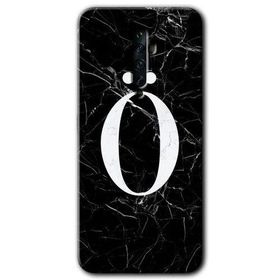 Oppo Reno 2Z Siyah Mermer Desenli O Harfi Baskılı Uyumlu Silikon Kılıf