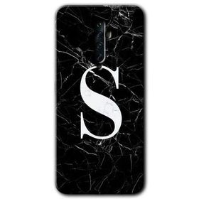 Oppo Reno 2Z Siyah Mermer Desenli Ş Harfi Baskılı Uyumlu Silikon Kılıf