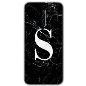 Oppo Reno 2Z Siyah Mermer Desenli Ş Harfi Baskılı Uyumlu Silikon Kılıf