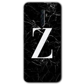 Oppo Reno 2Z Siyah Mermer Desenli Y Harfi Baskılı Uyumlu Silikon Kılıf