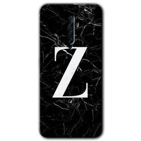 Oppo Reno 2Z Siyah Mermer Desenli Z Harfi Baskılı Uyumlu Silikon Kılıf
