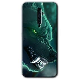 Oppo Reno 2Z Yeşil Kurt Baskılı Uyumlu Silikon Kılıf
