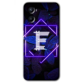 Oppo Reno 3 Dark Neon Yaprak E Harfi Baskılı Uyumlu Silikon Kılıf