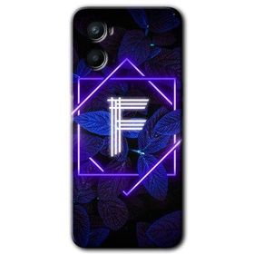 Oppo Reno 3 Dark Neon Yaprak F Harfi Baskılı Uyumlu Silikon Kılıf