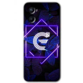 Oppo Reno 3 Dark Neon Yaprak G Harfi Baskılı Uyumlu Silikon Kılıf