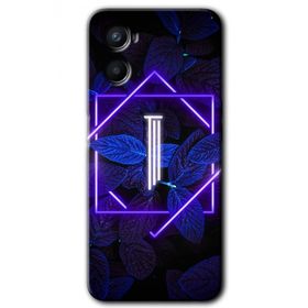 Oppo Reno 3 Dark Neon Yaprak İ Harfi Baskılı Uyumlu Silikon Kılıf