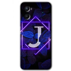 Oppo Reno 3 Dark Neon Yaprak J Harfi Baskılı Uyumlu Silikon Kılıf