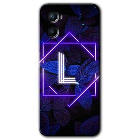 Oppo Reno 3 Dark Neon Yaprak L Harfi Baskılı Uyumlu Silikon Kılıf