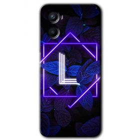 Oppo Reno 3 Dark Neon Yaprak L Harfi Baskılı Uyumlu Silikon Kılıf