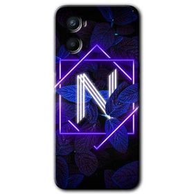 Oppo Reno 3 Dark Neon Yaprak N Harfi Baskılı Uyumlu Silikon Kılıf