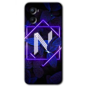 Oppo Reno 3 Dark Neon Yaprak N Harfi Baskılı Uyumlu Silikon Kılıf
