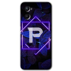 Oppo Reno 3 Dark Neon Yaprak P Harfi Baskılı Uyumlu Silikon Kılıf