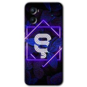 Oppo Reno 3 Dark Neon Yaprak S Harfi Baskılı Uyumlu Silikon Kılıf