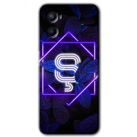 Oppo Reno 3 Dark Neon Yaprak S Harfi Baskılı Uyumlu Silikon Kılıf