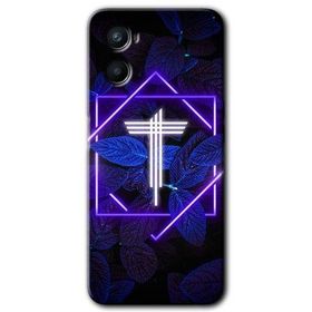 Oppo Reno 3 Dark Neon Yaprak T Harfi Baskılı Uyumlu Silikon Kılıf