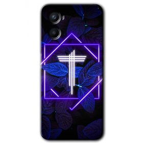 Oppo Reno 3 Dark Neon Yaprak T Harfi Baskılı Uyumlu Silikon Kılıf