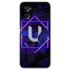 Oppo Reno 3 Dark Neon Yaprak Ü Harfi Baskılı Uyumlu Silikon Kılıf