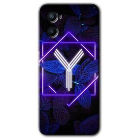 Oppo Reno 3 Dark Neon Yaprak Y Harfi Baskılı Uyumlu Silikon Kılıf