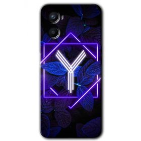 Oppo Reno 3 Dark Neon Yaprak Y Harfi Baskılı Uyumlu Silikon Kılıf