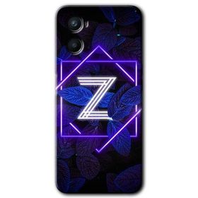 Oppo Reno 3 Dark Neon Yaprak Z Harfi Baskılı Uyumlu Silikon Kılıf