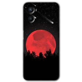 Oppo Reno 3 Kanlı Ay Baskılı Uyumlu Silikon Kılıf