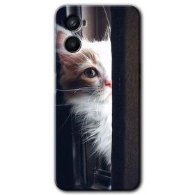 Oppo Reno 3 Kedi Bakışı Baskılı Uyumlu Silikon Kılıf